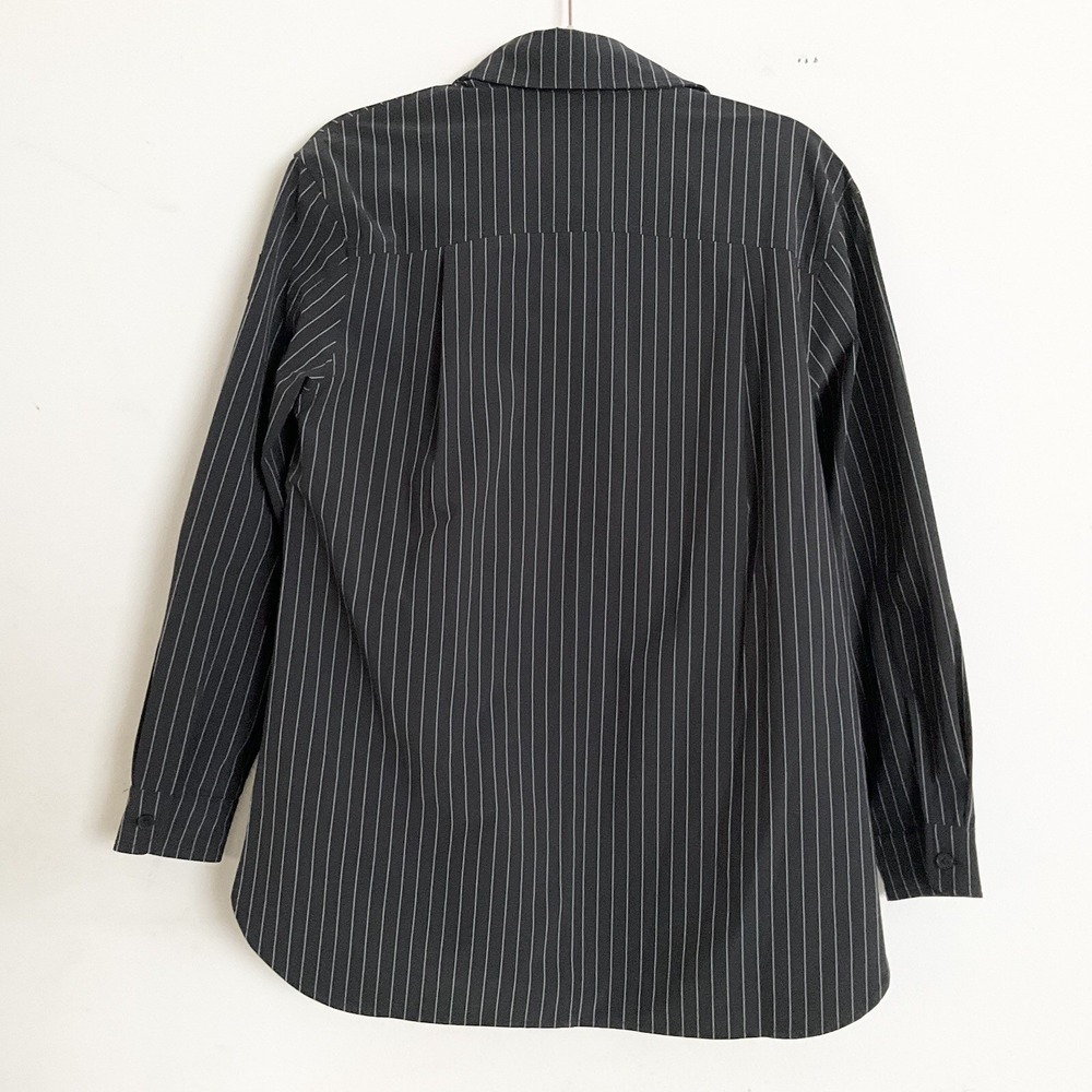 Alo Yoga Pinstripe Daylight Button Down Long Sleeve Black/Titanium XXS - Picture 15 of 15